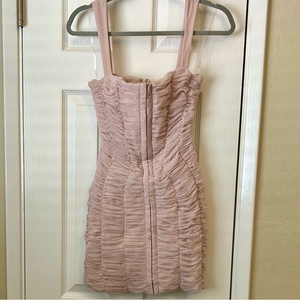 Cate - Crystal Ruched Mesh Mini Dress - Picture 4 of 7